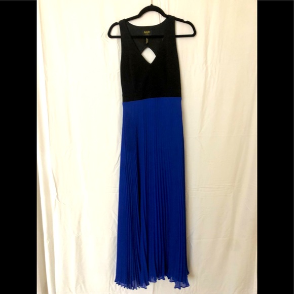Laundry by Shellli Sargali Los angels pleated chiffon gown : maxi dress blue - Picture 4 of 11